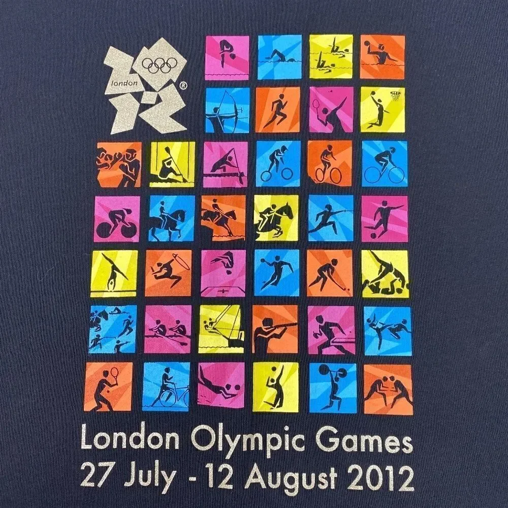 2012 LONDON OLYMPICS OFFICIAL SHIRT ADIDAS®  MENS MEDIUM - BLACK
